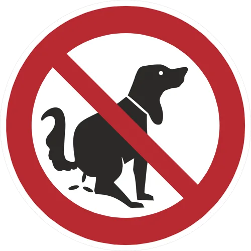 Warning sign with a dog, a playful reminder to avoid fake dogwifhat WIF tokens